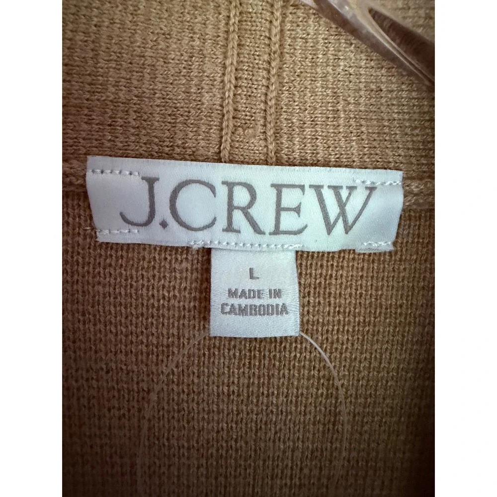 J.Crew Cardigan Sweater Blazer Heather Khaki Wool Blend Classic Preppy Large NWT